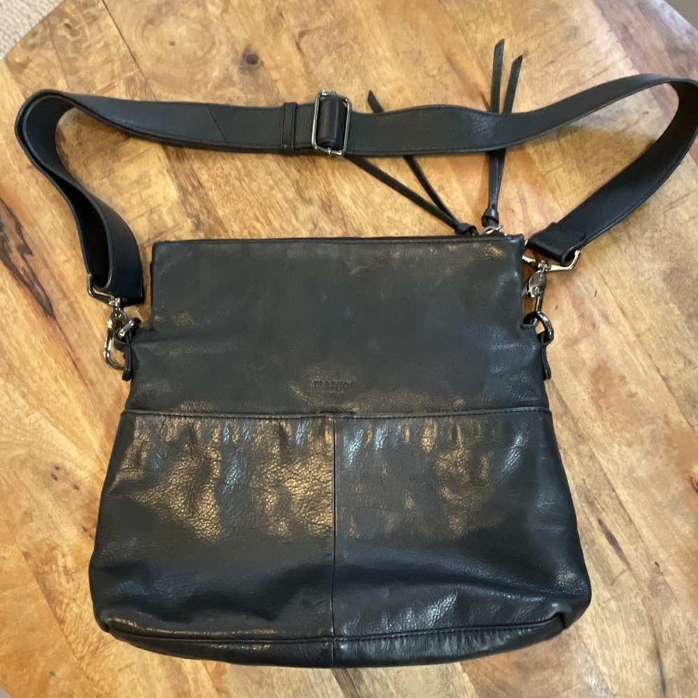 Margot Black Shoulder Bag Adjustable Strap Zipper Accent Silver Hardware